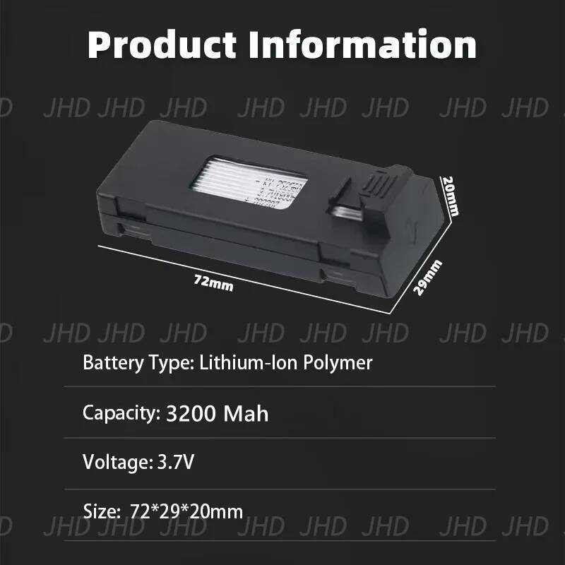❥ JHD 3.7V 3200Mah Lipo สํารอง แบตเตอรี่สําหรับ E88pro Mini Drone แบตเตอรี่ E88 PRO MAX แบตเตอร