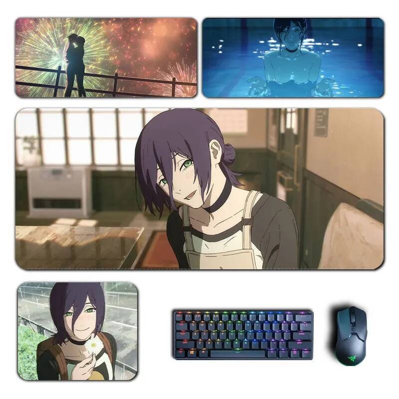 Anime Chainsaw Man แผ่นรองเมาส์ Reze Makima Denji Aki Power XXL MousePad มังงะคอมพิวเตอร์แล็ปท็อปแป้นพิมพ์อุปกรณ์เสริมโต๊ะ