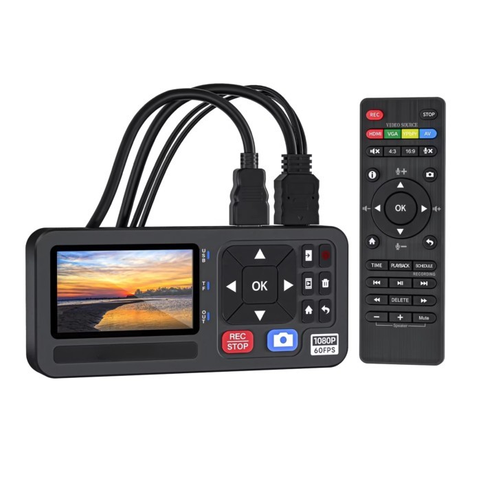 Mini Independent Endoscope Switchable Recorder VGA DVI HDMI RCA 4K Video Capture Box for VHS Camera