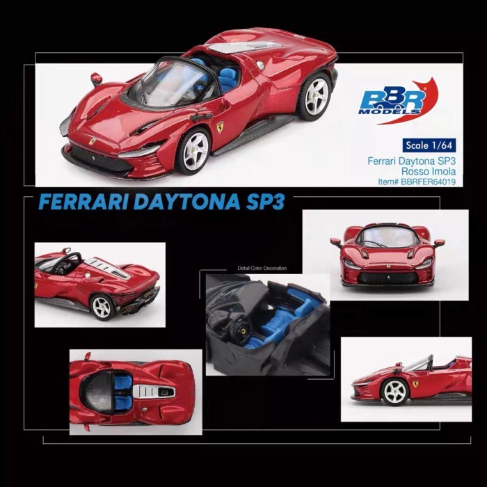 พร้อมส่ง พร้อมส่ง BBR 1: 64 Ferrari Ferrari Daytona SP3 Rosso Imola Car Model