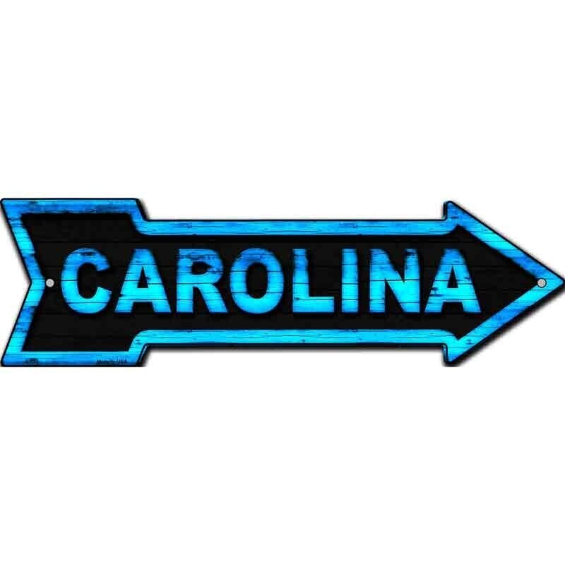 Carolina Novelty Metal Arrow Sign ทิศทาง 17" x 5" Wall Decor