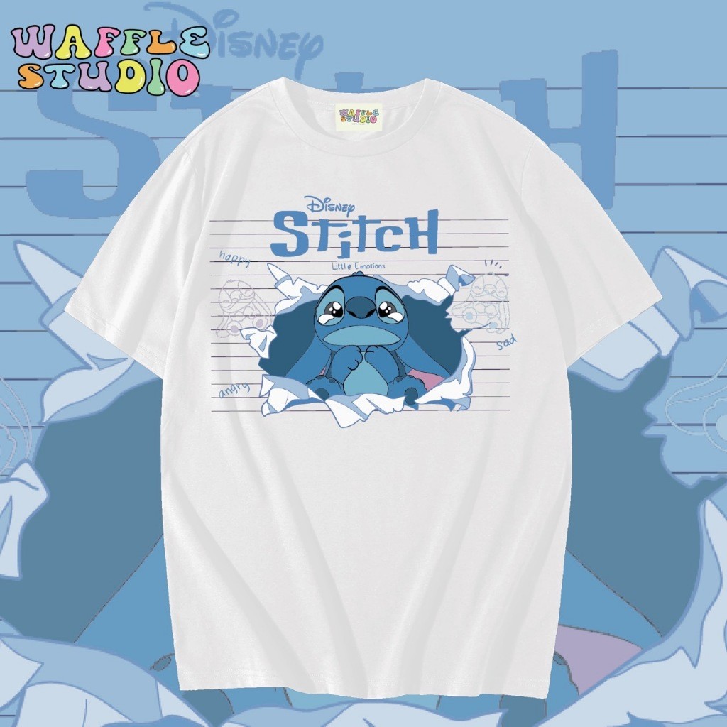 [ ส่งฟรี  ] WS1581 เสื้อยืดโอเวอร์ไซส์ ผ้าคอตตอน 100% เสื้อยืดเกาหลี เสื้อยืด สตริช Stitch สติช WAF