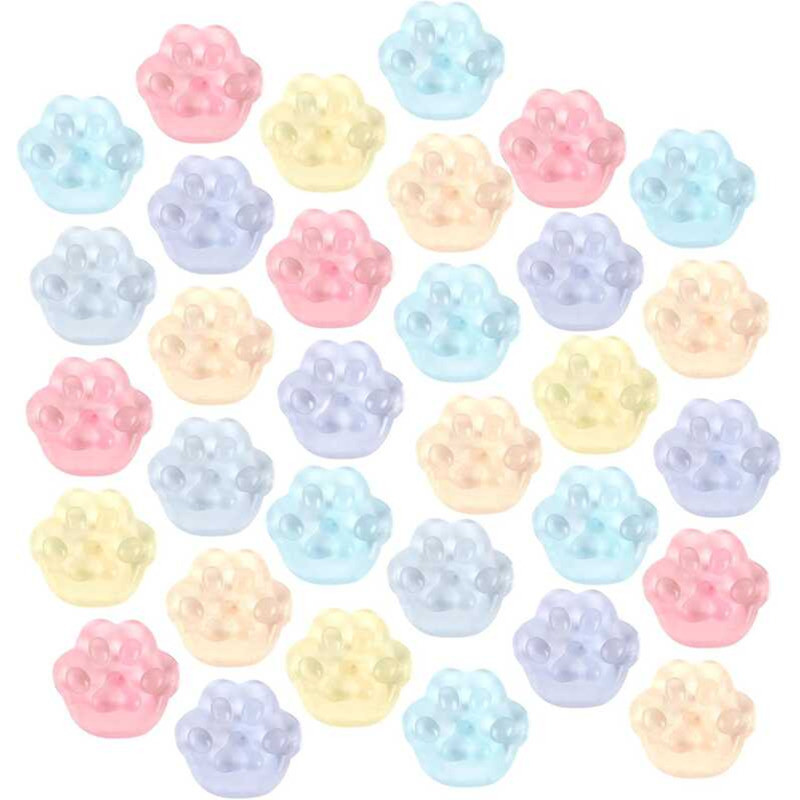 C Cat Paw Toy 40Pcs Cat Paw Silicone Squeeze Toy Cute Soft Squeeze Fidget Toys Cat Paw Squeeze Toys