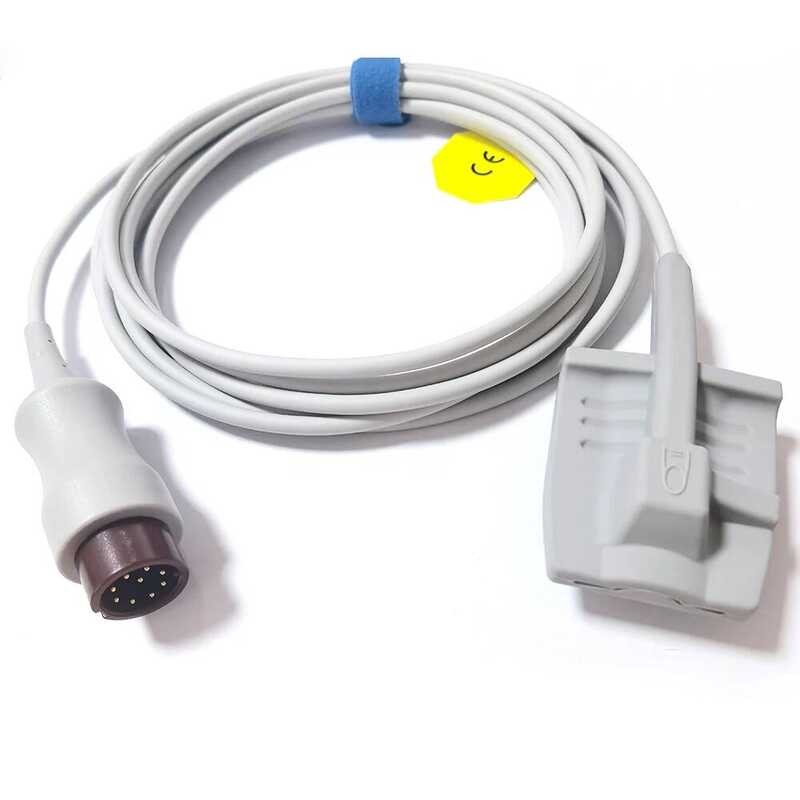 ปลั๊กสีน้ําตาล - 9Pin Spo2 Sensor พร้อมชิปถอดรหัสใช้งานร่วมกับ BLT Biolight S7 S12 M10 ECG Monitor