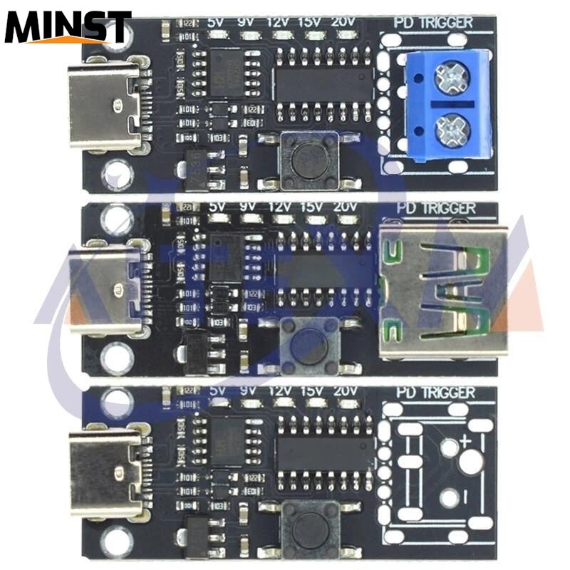 100W 5A USB-C Fast Charge Trigger Board โมดูล PD/QC Decoy Board FAST CHARGE USB Type-C PD 2.0 3.0 Boost โมดูล CMTPD