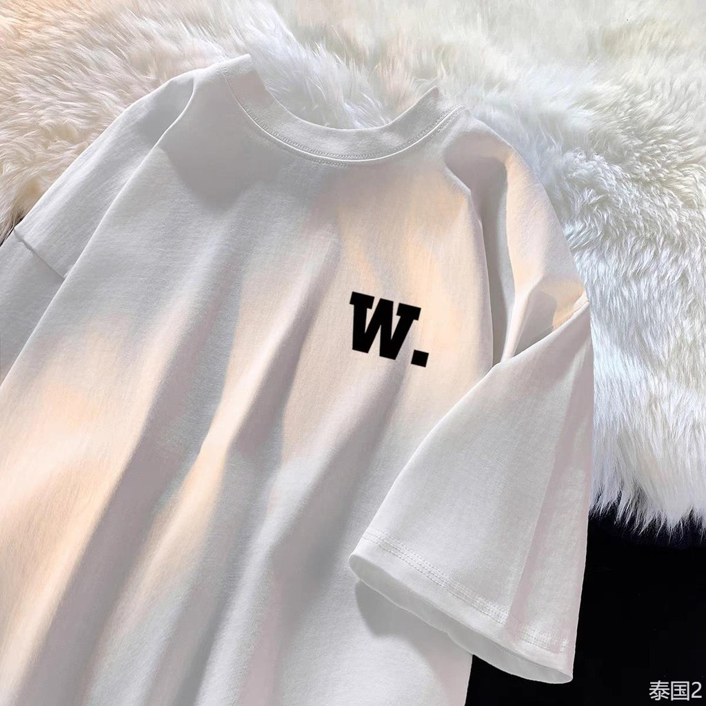 shop เสื้อยืด Oversize "W." t shirt cotton100% เสื้อยืดแขนสั้น alphabettshirt พลัสไซส์ เสื้อunisex