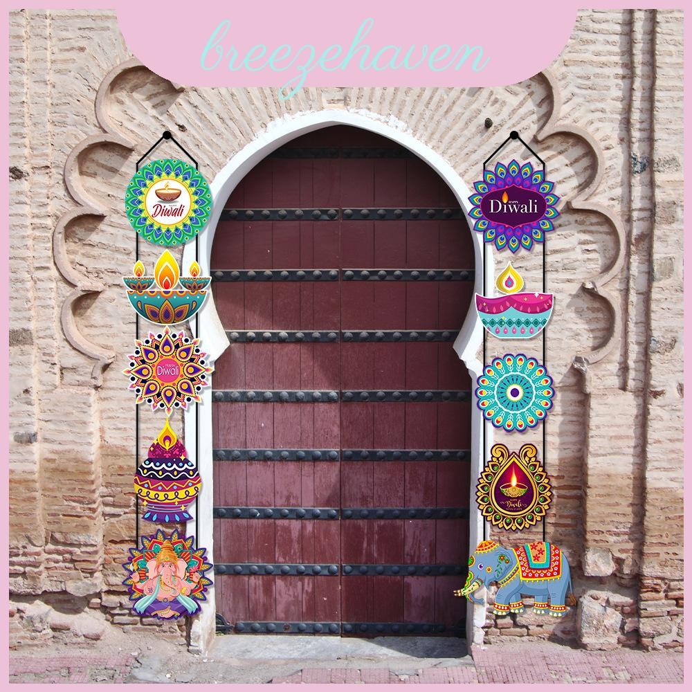 Venue Diwali Party Decor พร้อมช้าง Motif สําหรับเทศกาลฉากประตูกระดาษแขวน