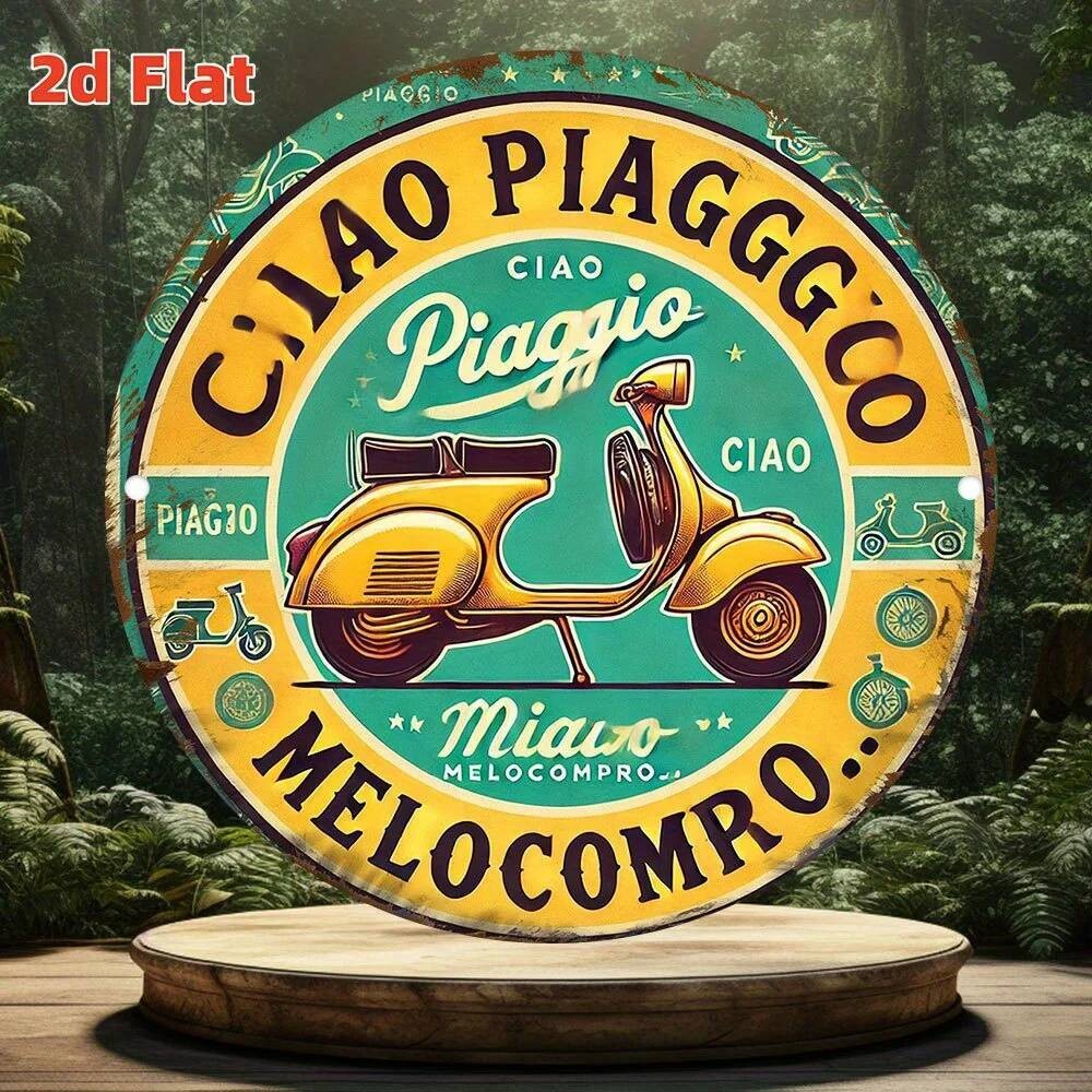Vintage Ciao Piaggio ป้ายดีบุกโลหะ อะลูมิเนียม ติดผนังกันน้ำ กันฝุ่น ออกแบบสกู๊ตเตอร์ เหมาะสำหรับบ้า