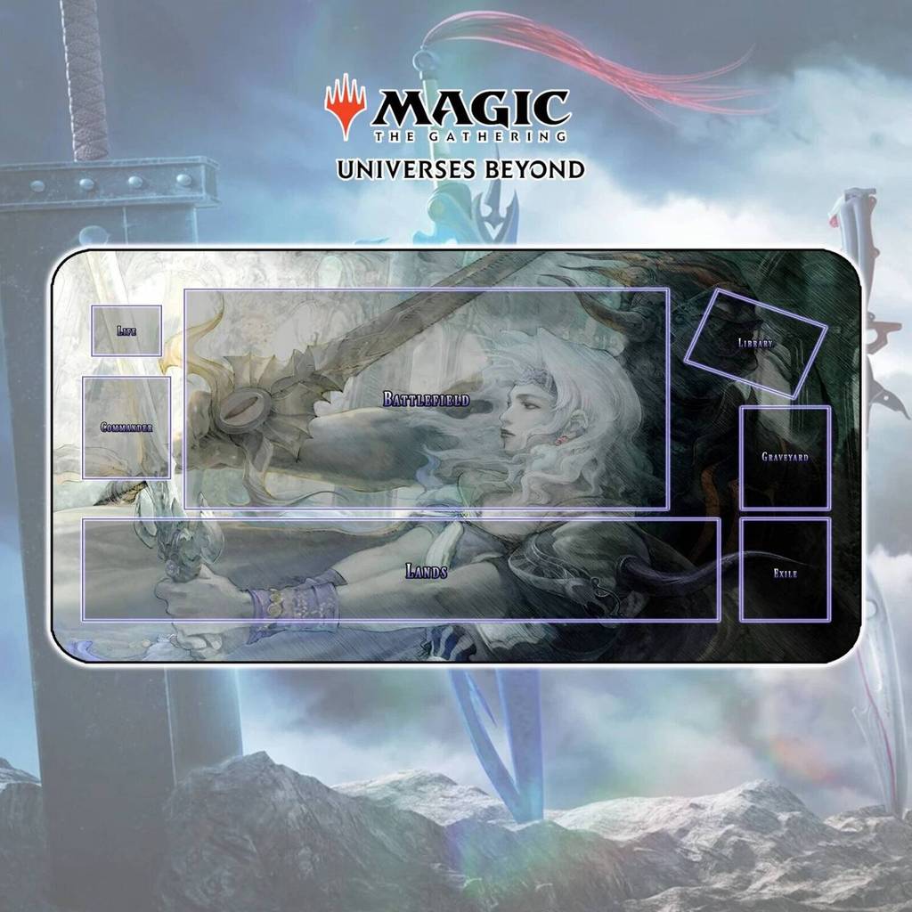 Playmat Cecil Harvey - MTG Magic The Gathering x Final Fantasy Anime Battle Card Stitching Edges Mou