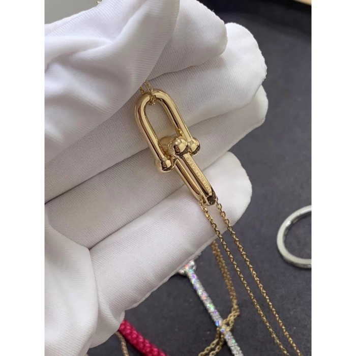 Topnotch 2.24gram】️COD 18k SAUDI GOLD BEST SELLER】T*/ Double U-shaped Necklace 18k Gold