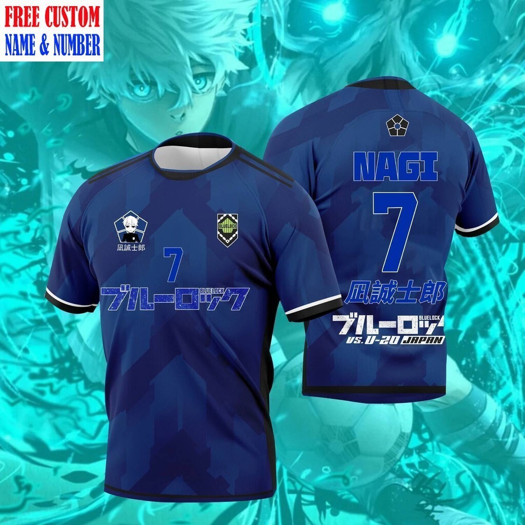 เสื้อยืดAnime BLUE LOCK ออกแบบจากตัวละคร Rin Itoshi และ Sae สำหรับฤดูร้อน