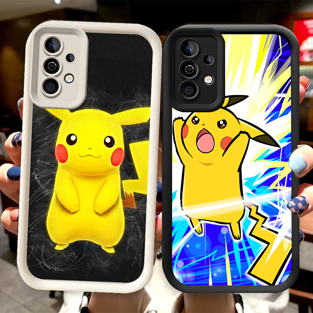 R95 Pikachu Pokemon Casing สําหรับ Samsung A25 A04s A35 A05S A34 A26 5G สีดําและสีขาว
