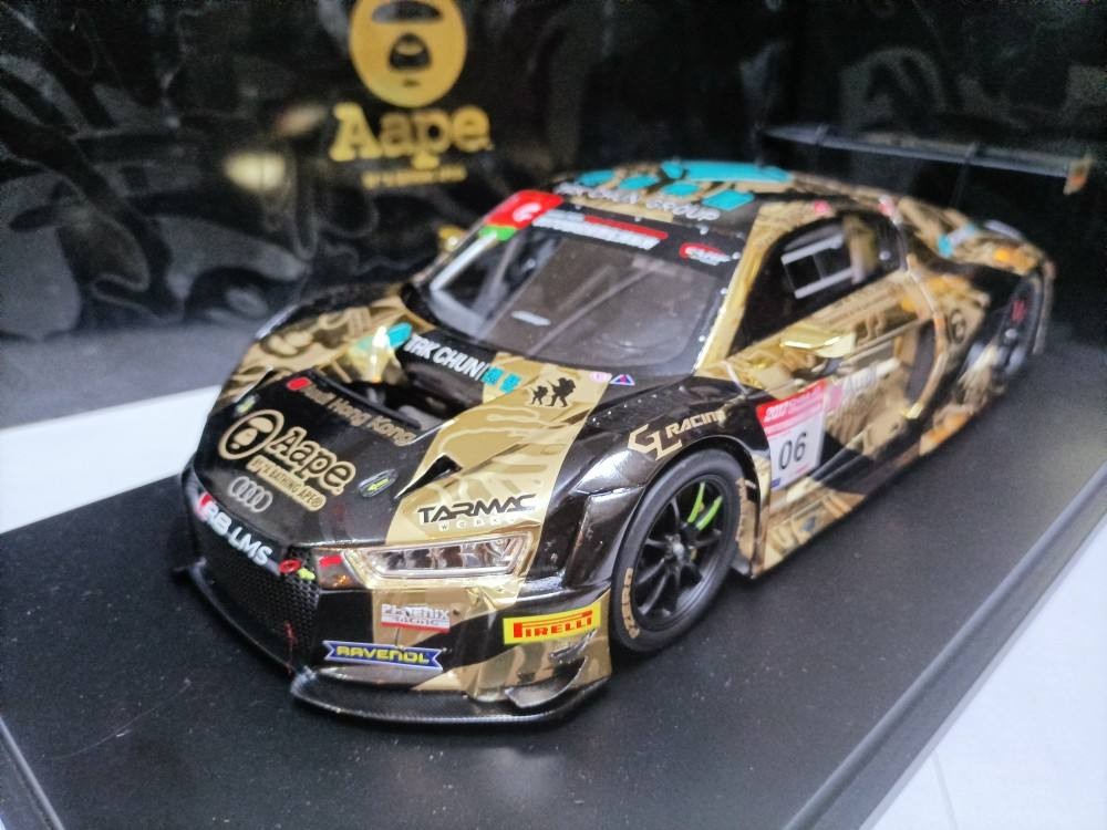 TarmacWorks 1 18 Audi Macau Cup Racing Model Audi R8 LMS 2015 AAPE Ape Man