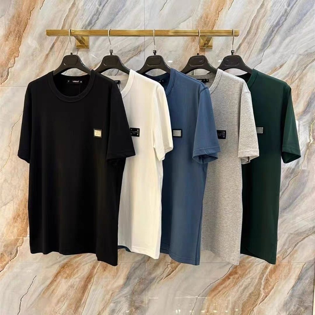 Dolce & Gabbana ฤดูร้อน 25 ใหม่ Dolce And Gabbana Letter DGT เสื้อโลหะรอบคอเดียวกันหลวมครึ่งแขนสบายๆ