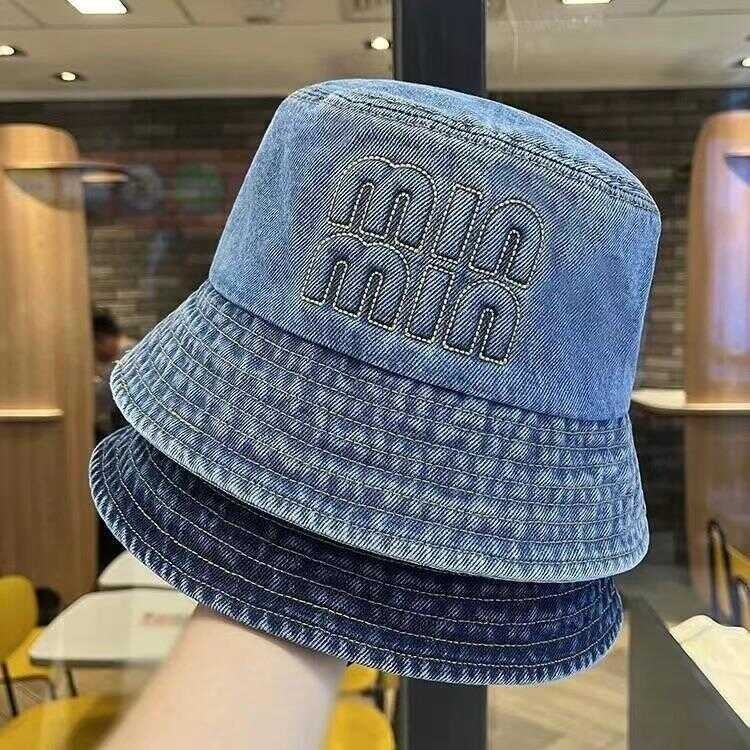 หมวกบักเก็ต ผ้ายีนส์ ปักmin MIN มี3สี สไตล์เกาหลี สุดน่ารัก B90