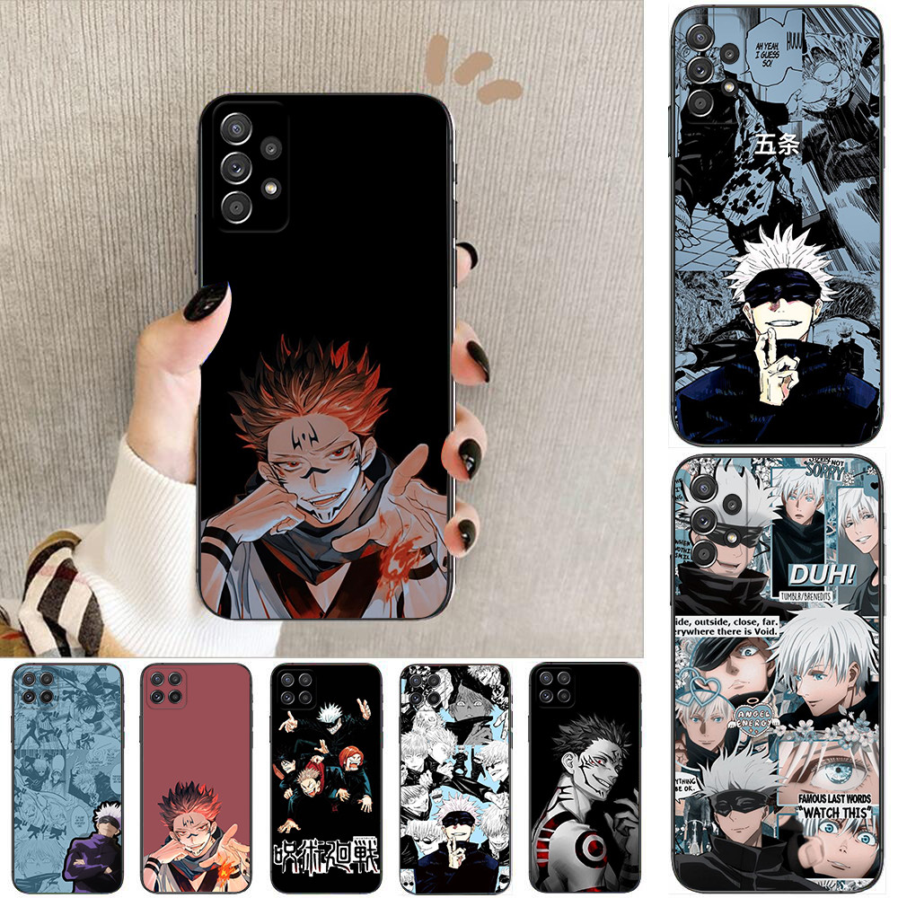 Samsung S30 Plus Ultra S24 Fe Plus Ultra S25 Pro Ultra edge A25 161MM C4 อะนิเมะ Jujutsu Kaisen เคสโทรศัพท์สีดํานุ่ม