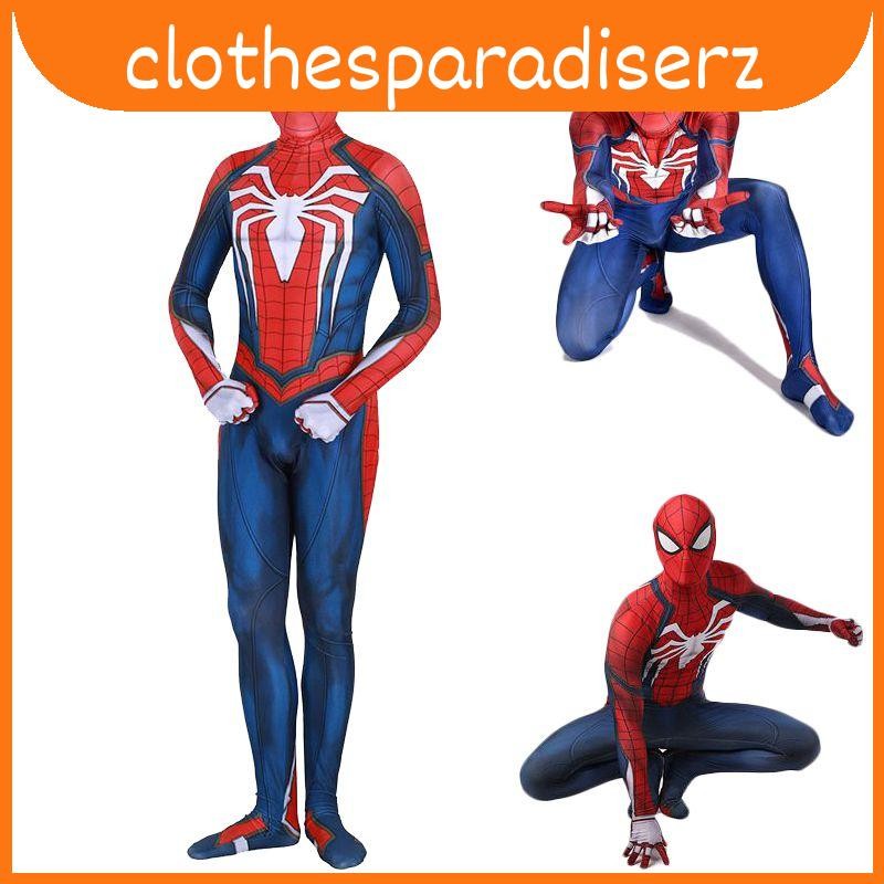 คอสเพลย์เครื่องแต่งกาย Spiderman PS4 แบบ 3D พิมพ์ สำหรับผู้ใหญ่และเด็ก ออกแบบสวยงามรายละเอียดครบถ้วน