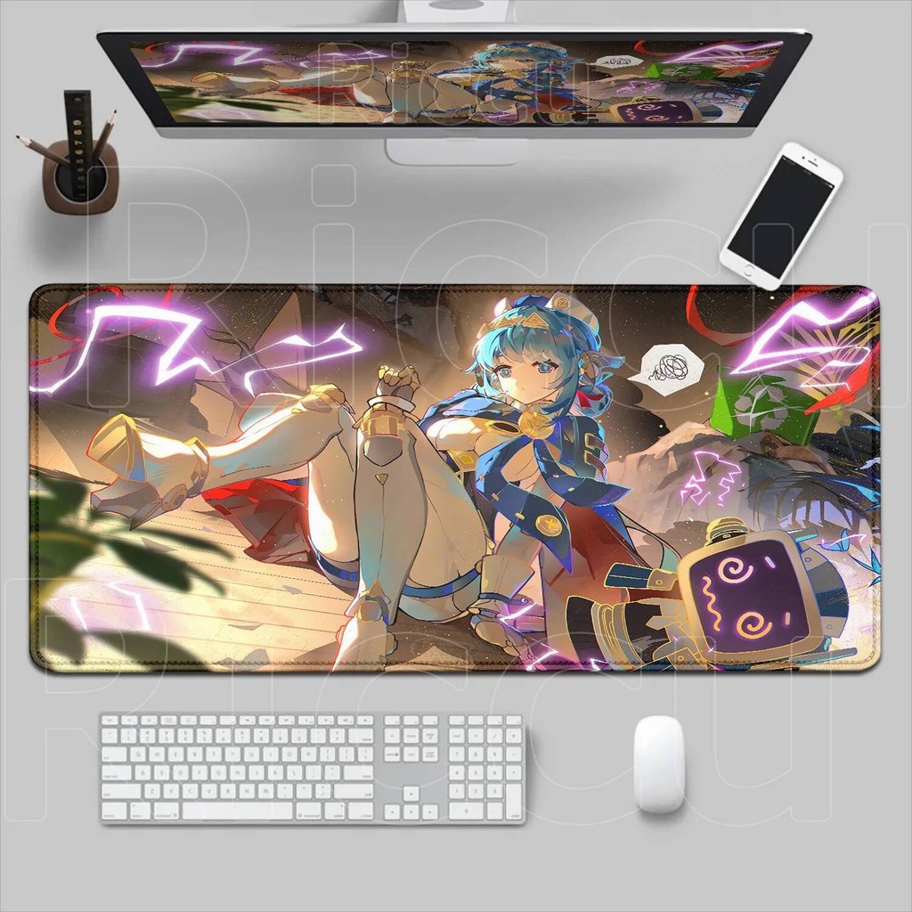 ใหม่ Ineffa Mouse Pad Pc Gamer โต๊ะ Genshin Impact Gaming อุปกรณ์เสริมคีย์บอร์ดขนาดใหญ่โต๊ะแล็ปท็อปอ