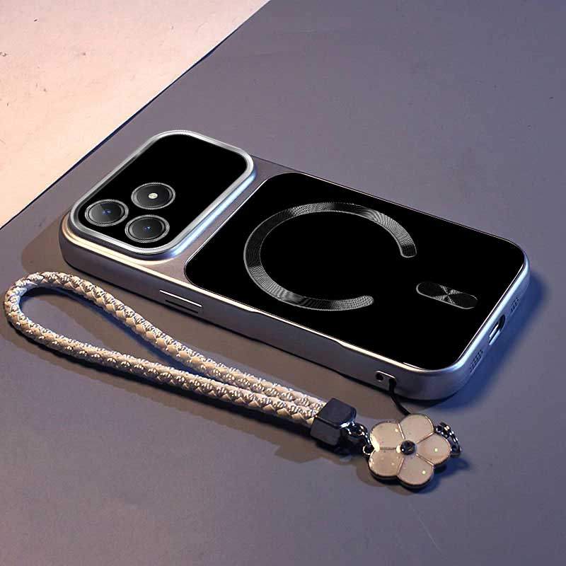 สําหรับRealme C63 4G C61 Matteหน้าต่างขนาดใหญ่เคสโทรศัพท์สีสันสดใสความงามโลหะแหวนแม่เหล็กที่แข็งแกร่