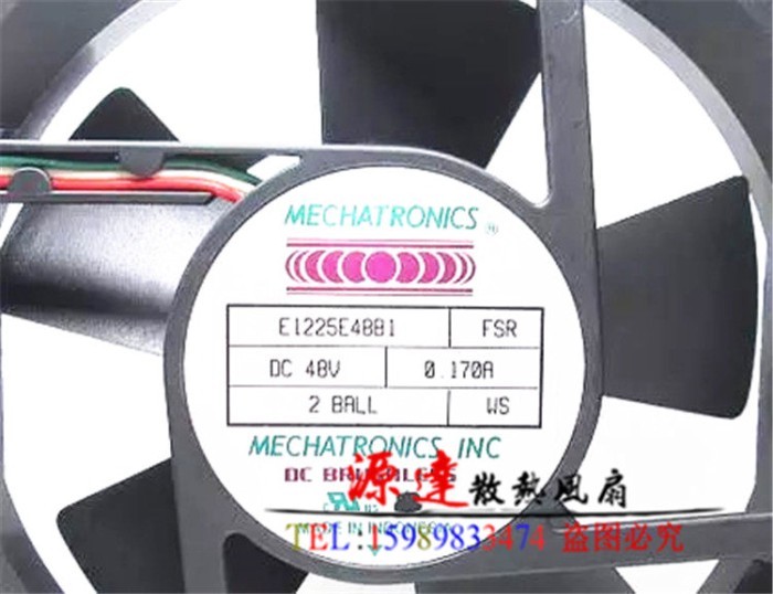 Original E1225E48B1 FSR 48V 0.170 12CM 12025 พัดลมระบายความร้อน 3 สาย