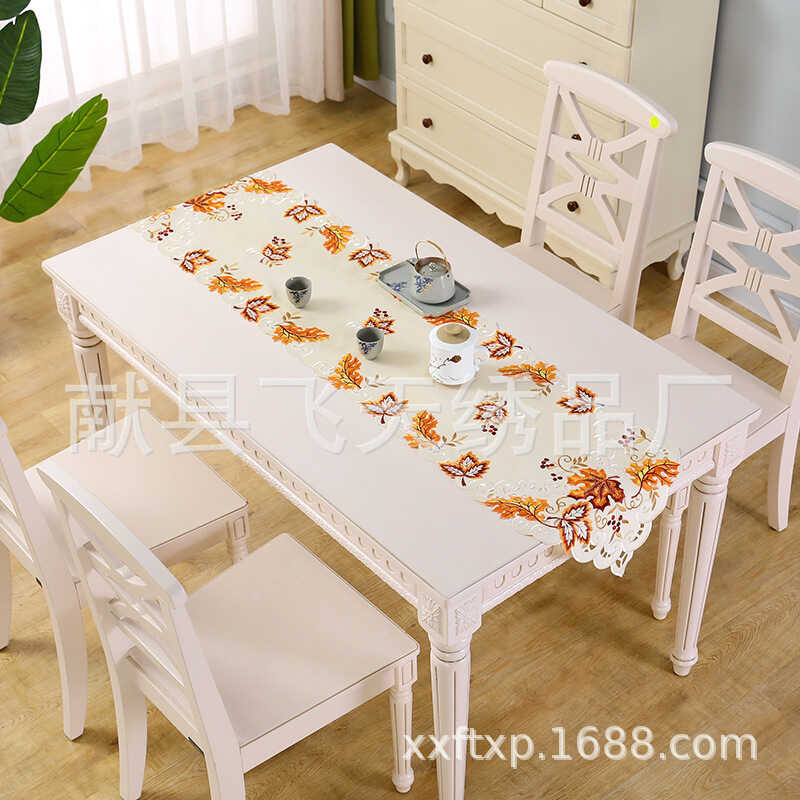 อีสเตอร์ Maple Leaf ตาราง Runner สไตล์ยุโรปอีสเตอร์ตาราง Runner ฤดูใบไม้ร่วงคอลเลกชัน Maple Leaf ตาร