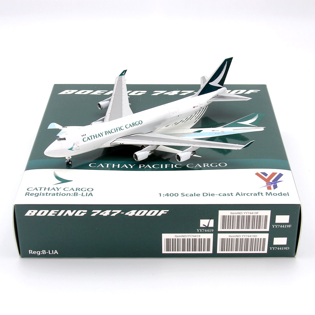 YY Wings Cathay Pacific Airlines B747-400F B-LIA B-HUJ B-LID เครื่องบินรุ่น 1/400