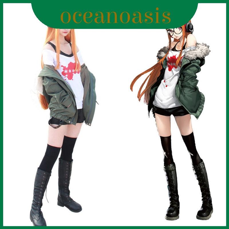Persona 5 Sakura Futaba Cosplay เสื้อแจ็คเก็ตสูท พร้อมเครื่องประดับ.Cosplay