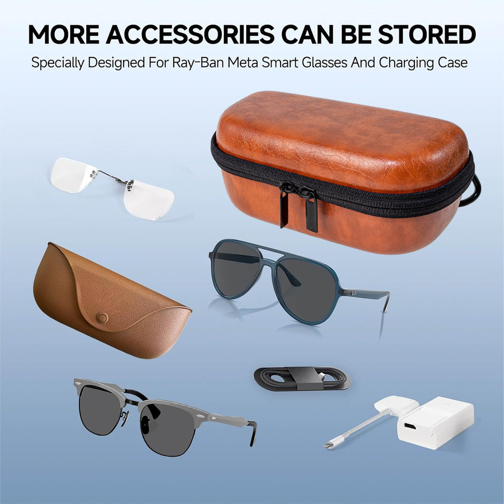 Fonken กระเป๋าเก็บแว่นตาอัจฉริยะสําหรับ Meta/RayNeo/XREAL แว่นตาแบบพกพาป้องกันกล่องกระเป๋าเดินทาง - รูปที่ 2