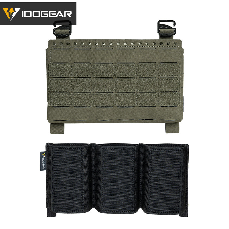 IDOGEAR กลยุทธ์แผงด้านหน้าชุดกับกระเป๋าใส่แม็กกาซีน 556 จำนวน 3 ใบหัวเข็มขัดถอดออกได้ MOLLE 35137
