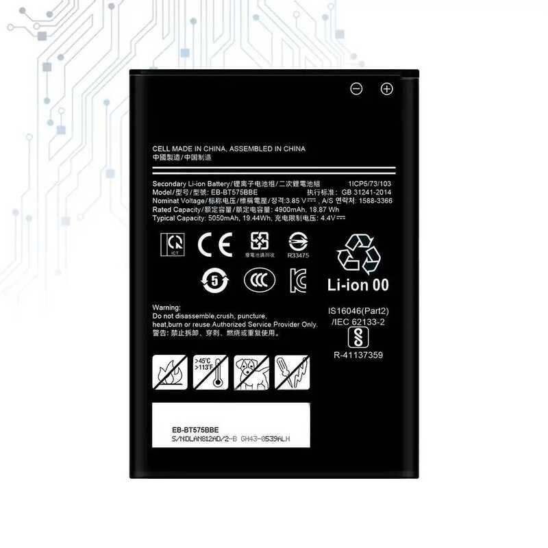 Battery For Samsung Galaxy Tab Active 3 SM-T575 T575 SM-T570 GH43-05039A EB-BT575BBE 5050mAh