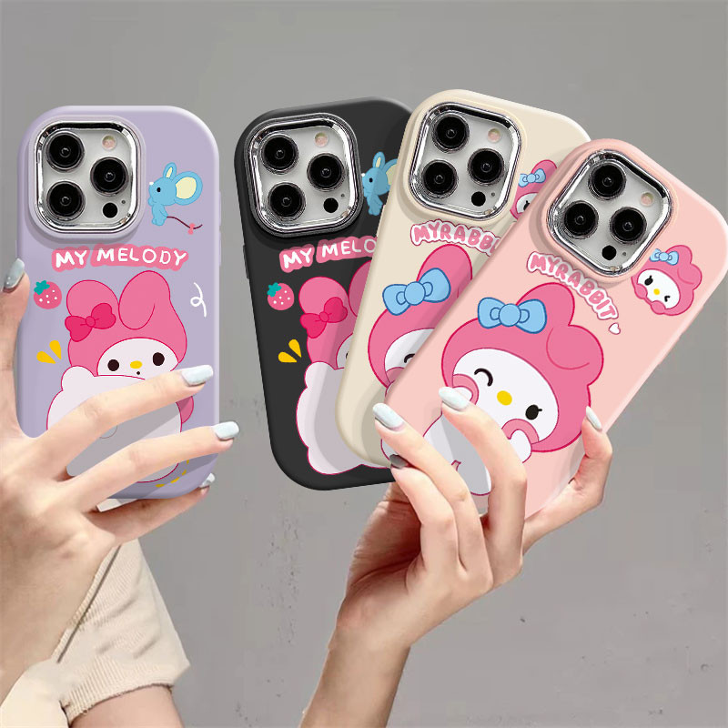 ตลกน่ารัก Blinking My Melody เลนส์โลหะกรอบเคสโทรศัพท์สําหรับ VIVO Y11 Y12 Y15 Y17 Y15S Y15A Y16 Y17S