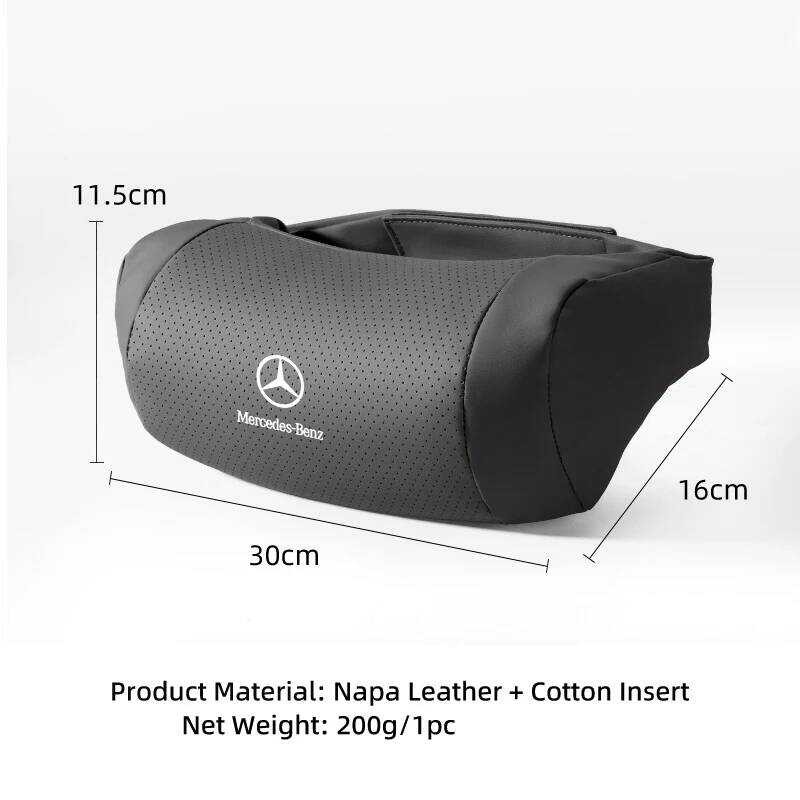 ▥ รถที่นั่งสนับสนุนหนังคอหมอนอุปกรณ์ตกแต่งภายในสําหรับ Mercedes Benz AMG W204 W203 W211 W212 W2