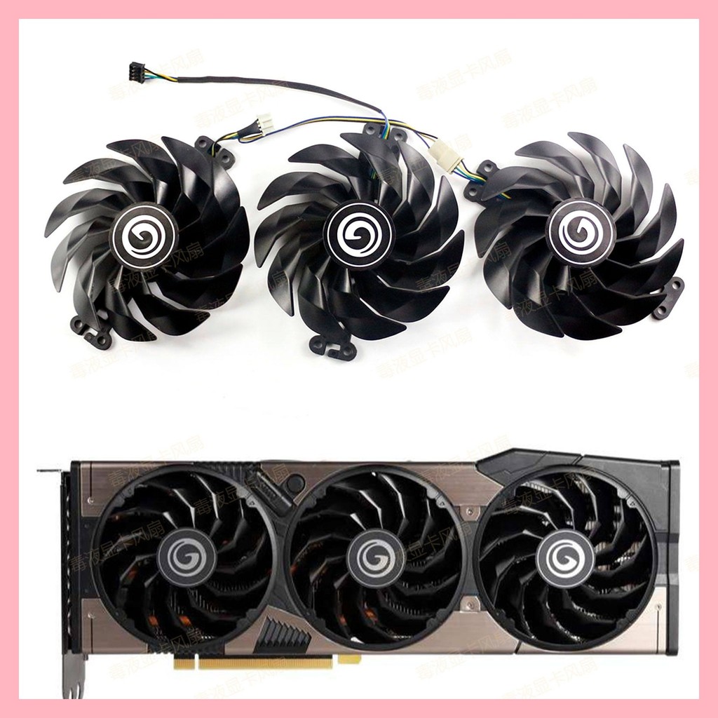 Yingchi RTX 3060TI 3070 3070ti 3080ti 3090 สีดํากราฟิกการ์ดพัดลมระบายความร้อน
