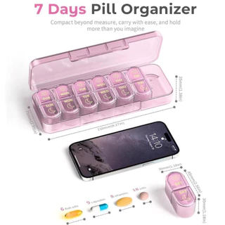 ประณีตกล่องยาเดินทางแบบพกพา 7 วัน 14 ช่อง 2 Times One Day พร้อมช่องขนาดใหญ่ สะดวกสำหรับเดินทางและใช้ประจำวัน
