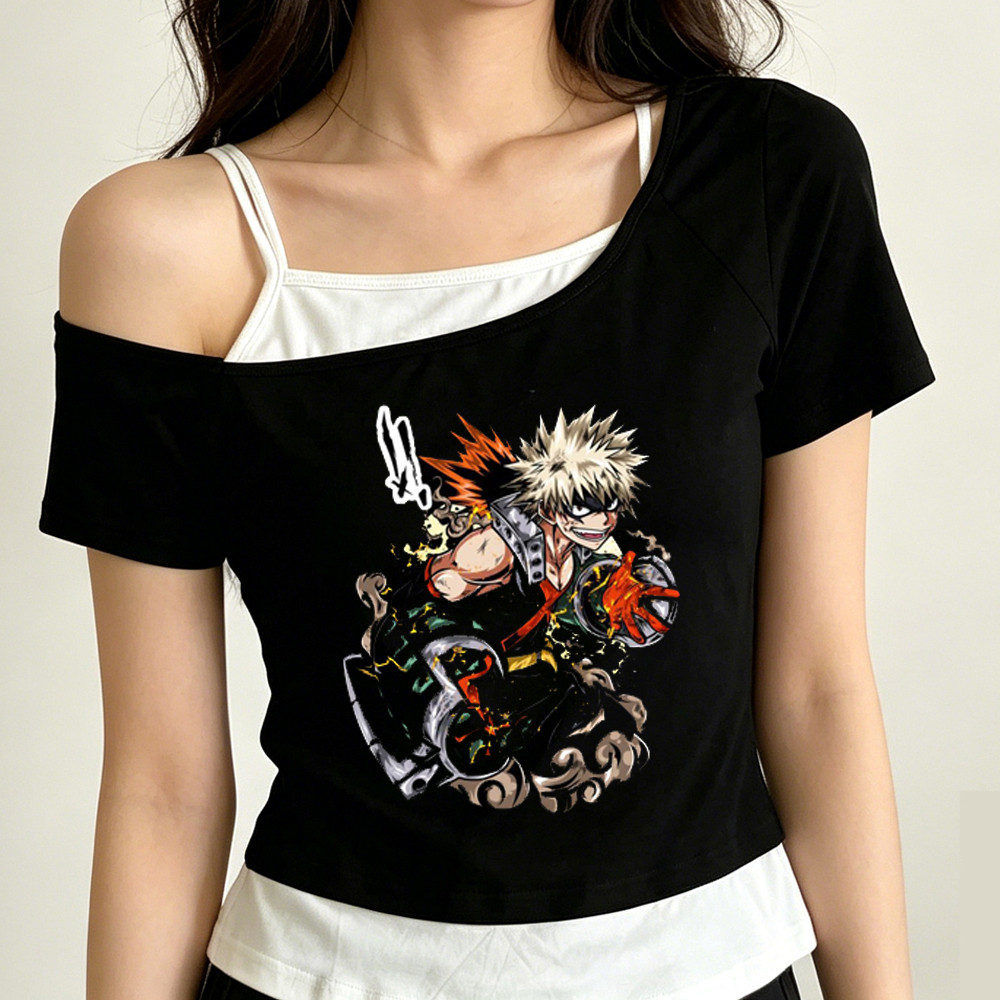 My Hero Academia crop Topหญิงเกาหลีแฟชั่นBaddie Dollette tshirt Dollette harajuku cutecore Gyaruอะนิ