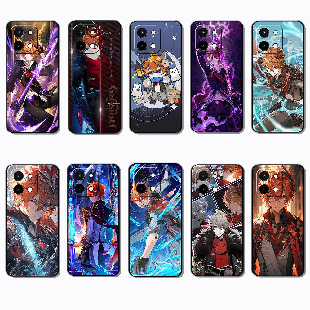 เคสโทรศัพท์สีดําแบบนุ่มสําหรับ Vivo Y28 4G Tartaglia Cover
