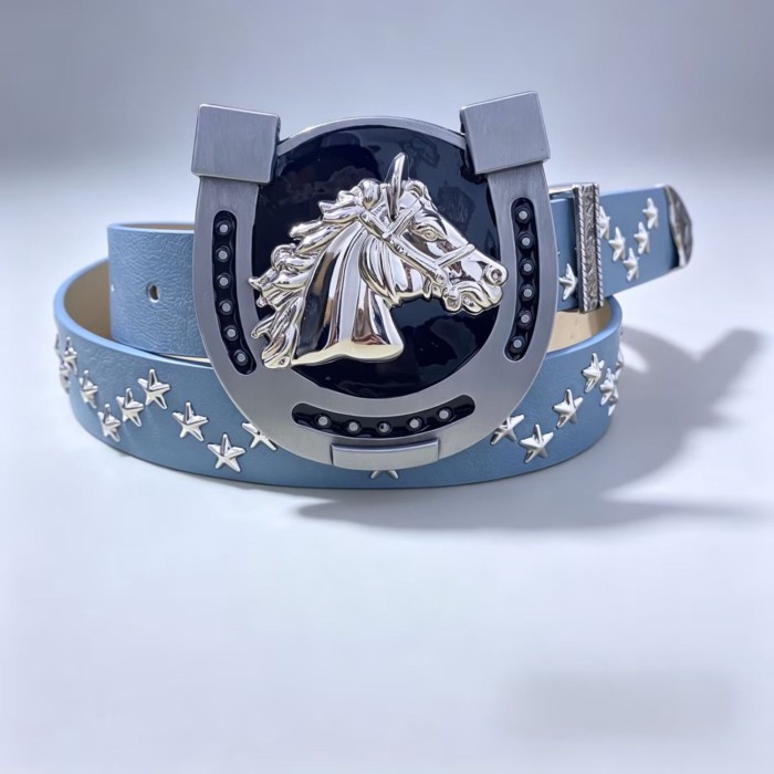 🔥 เข็มขัด JoJo's Bizarre Adventure – Johnny Joestar สายพานลายม้า Steel Ball Run (SBR) ของแท้จากคอสเพ
