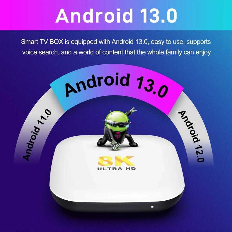 ▥ Rk3528 CPU Octa-Core 8K UHD H96 Max M2 Android 13.0 สมาร์ททีวีกล่องbt5.0 Wifi6 1000M/Lanสมาร์