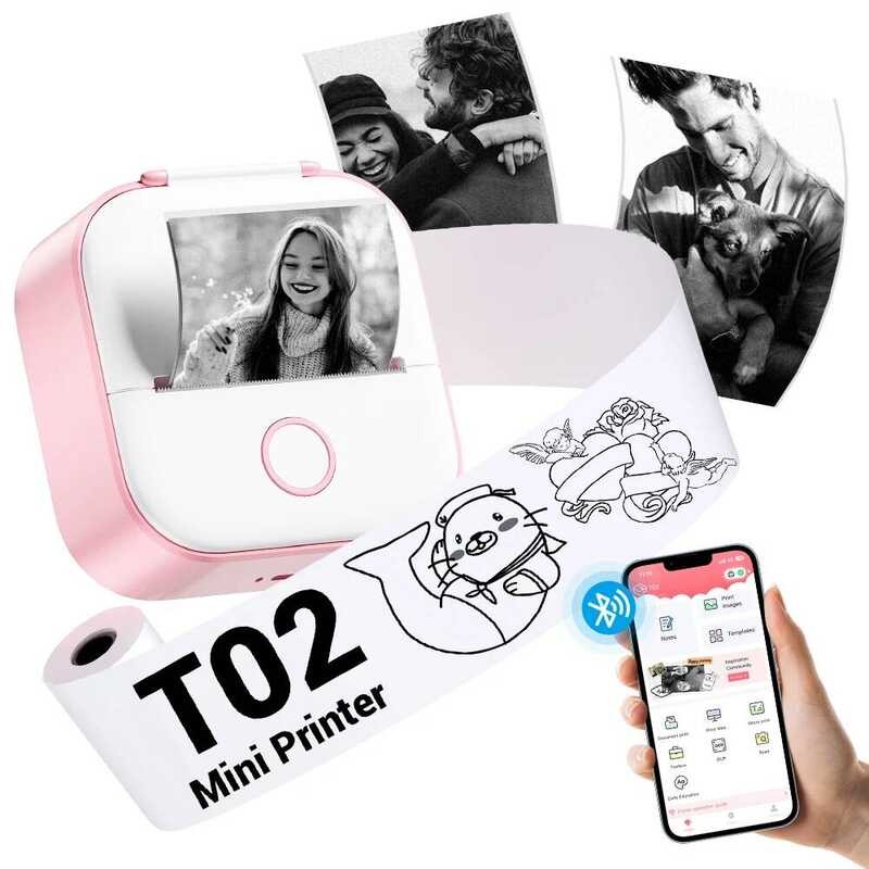 Phomemo T02 Pocket Printer Mini Portable Label Maker สติกเกอร์ติดด้วยตนเอง mini portatil detiqueta a