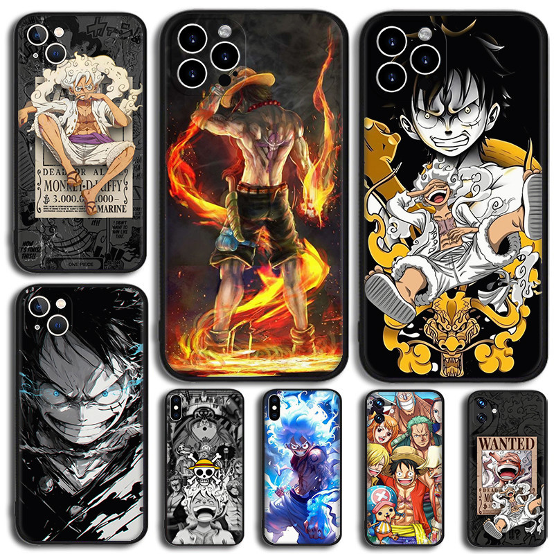 Cool One Piece Luffy การ์ตูนอะนิเมะ [U7] สําหรับ iPhone XR XS Max 11 Pro Max TPU เคสป้องกันสีดํานุ่ม
