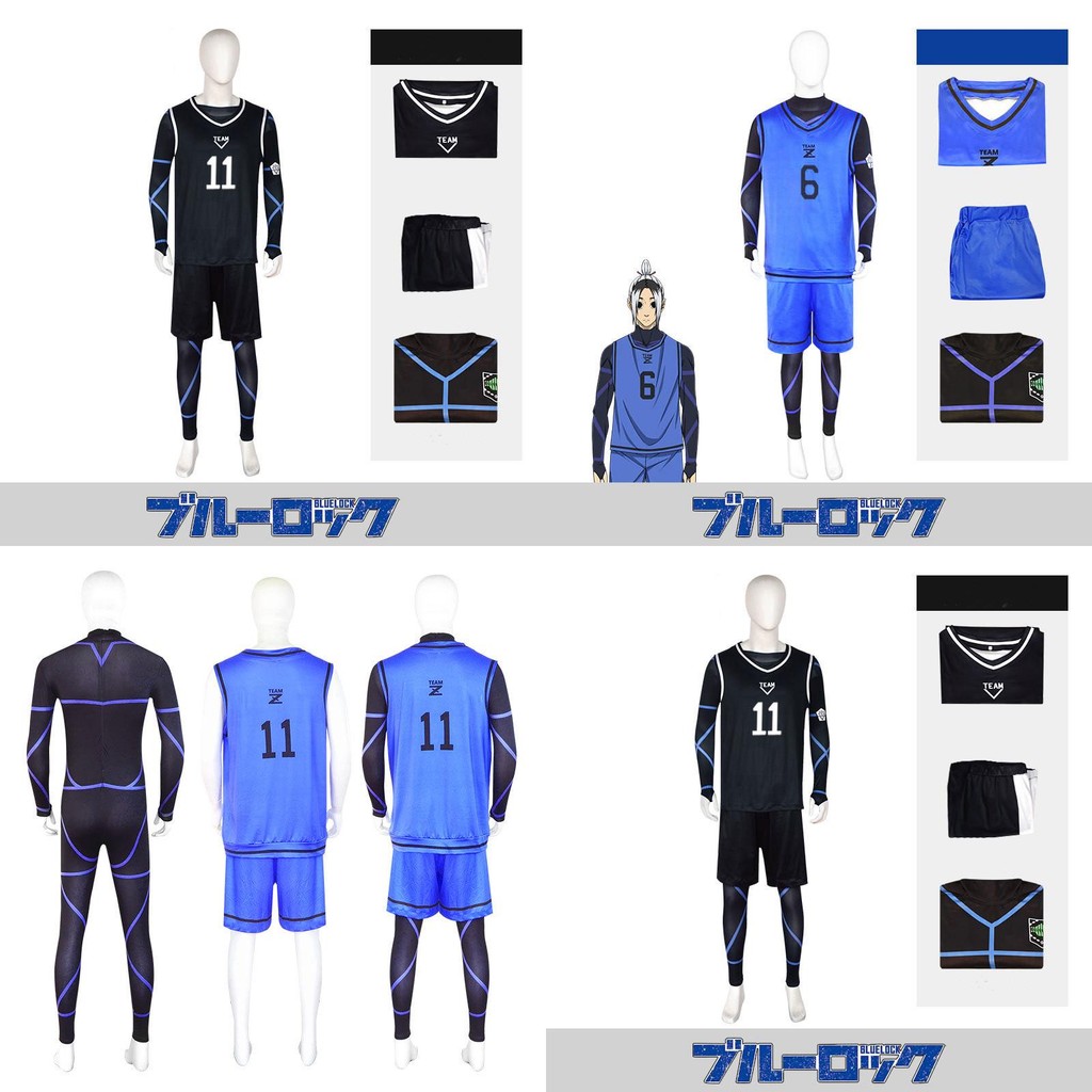 Lock Blue อะนิเมะคอสเพลย์ Isagi Yoichi Rensuke Jersey Set No1