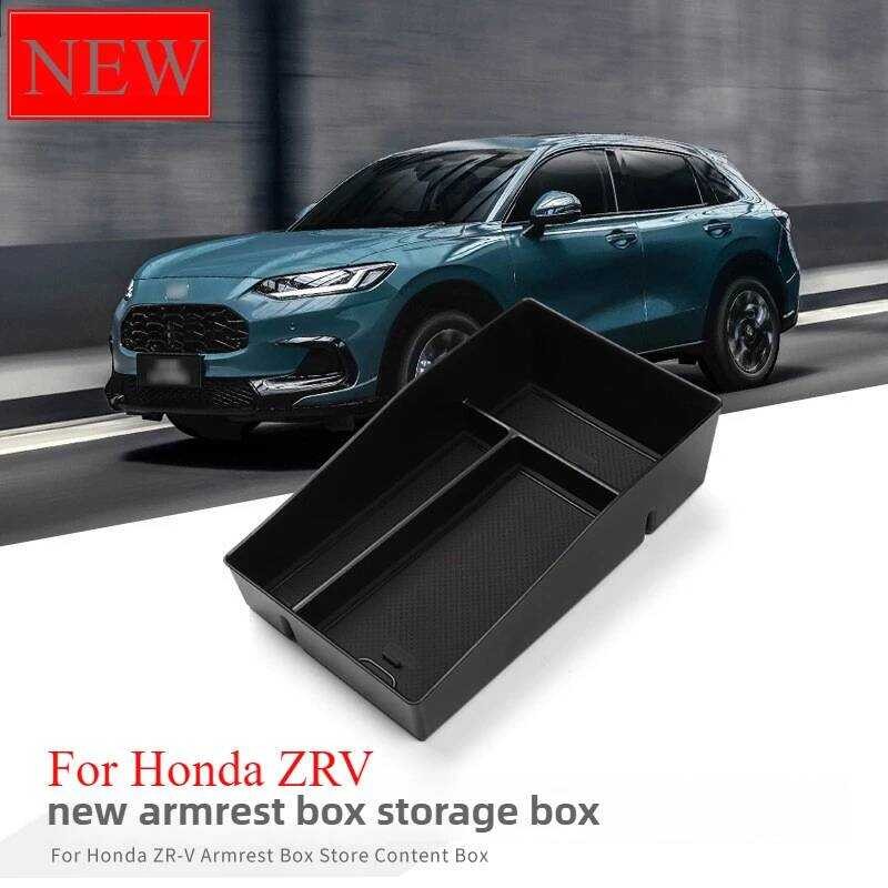 คอนโซลกลางที่เท้าแขนกล่องเก็บสําหรับฮอนด้าZrv 2022 2023 รถถาดOrganizerอุปกรณ์เสริมTiสีดํา