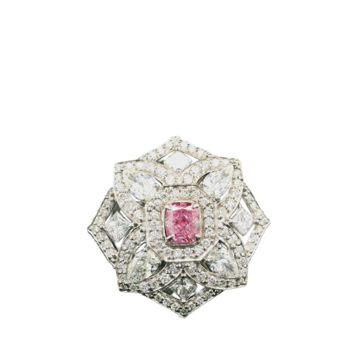 0.55 Carat Faint Pink SI2 Clarity Diamond Ring