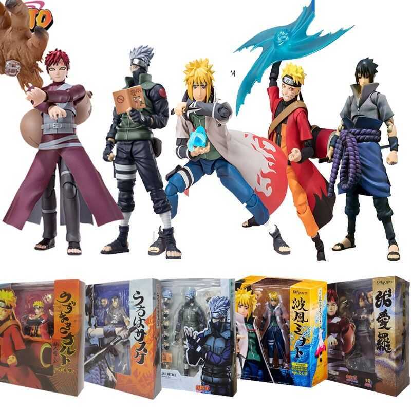 C SHF Naruto Kakashi Itachi Sasuke Uchiha Gaara Namikaze Minato S.H Figuarts Action Figure Model Do