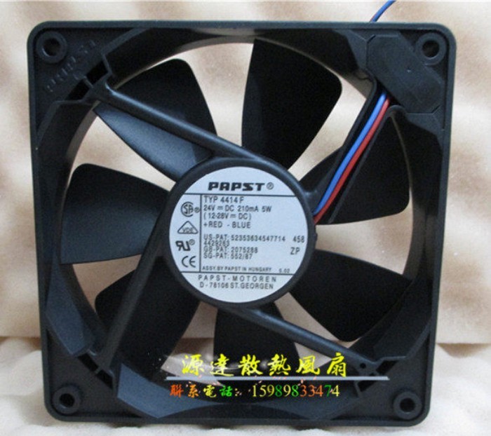 Original PAPST 12025 TYP 4414F 24V 5W 2 สาย High-End อุปกรณ์พัดลมระบายความร้อน