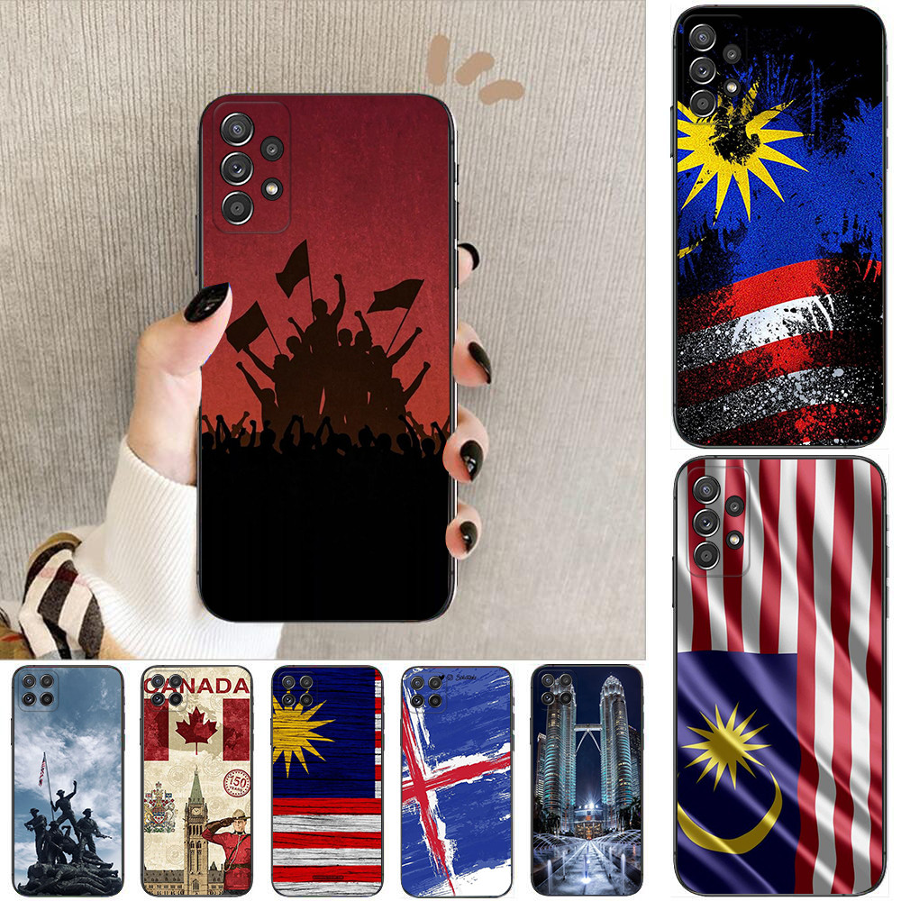 Samsung A22 A55 A56 J4 J6 J8 2018 J4 J5 J6 J7 Prime Plus Core X14 Flag of Soft เคสโทรศัพท์สีดํา