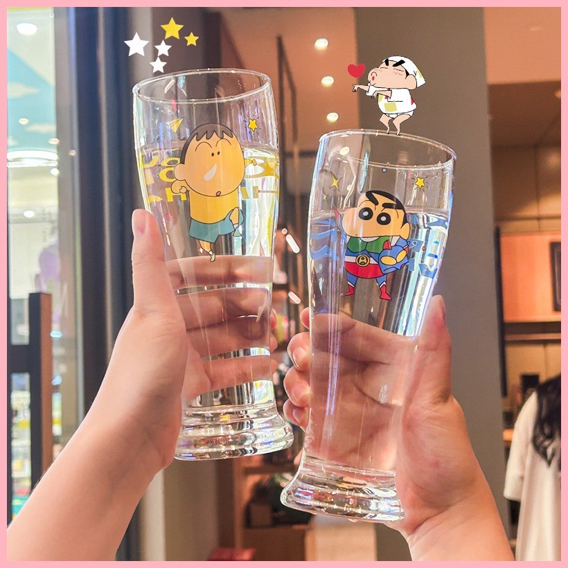 Crayon Shin-chan Co-branded Cup แก้วแก้วเบียร์เครื่องดื่มน้ําผลไม้แก้วนมเด็กของขวัญวันเกิด