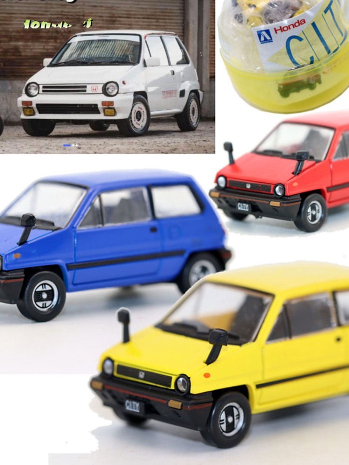 Aoshima Aoshima Gashapon 1/64 รถของเล่น HONDA CITY HONDA Sidi Retro รถเก่ารุ่น