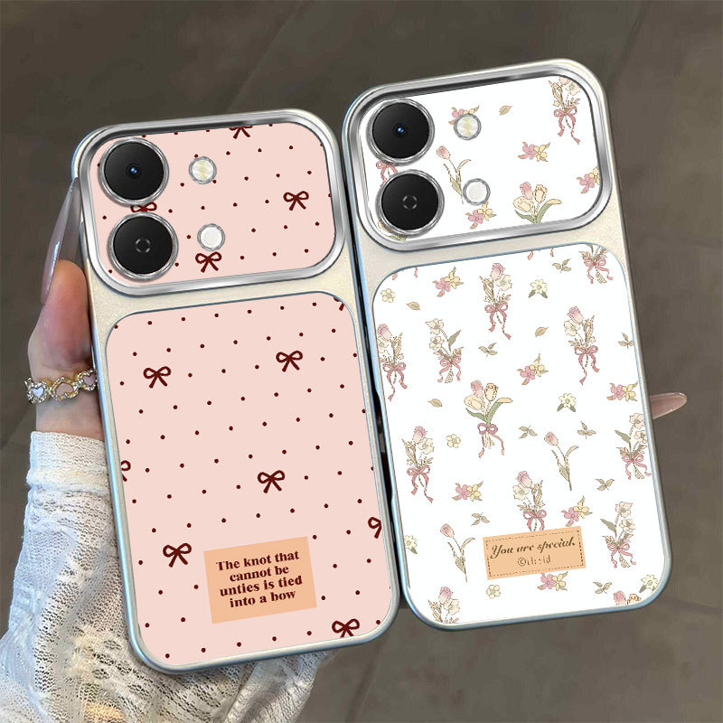 เคสสําหรับ vivo Y05 4G Y11D หรูหราหน้าต่างขนาดใหญ่กันกระแทกความงามเคสโทรศัพท์ลายหัวใจน่ารัก