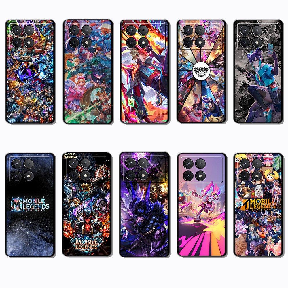 เคสโทรศัพท์สีดําแบบนุ่มสําหรับ Xiaomi Redmi K70E K60 k70 POCO F5 X6 F6 Pro MLBB Cover